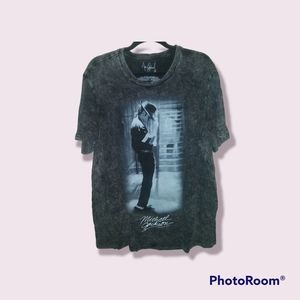 Michael Jackson Graphics T-Shirt black and gray tie dye wash size xlarge